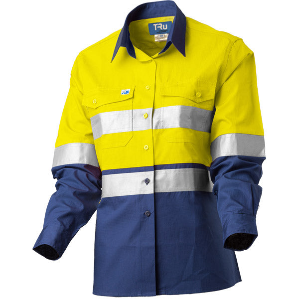 Shirt Cool Performance L/S Two Tone Cotton Rip-Stop 3M Two Hoop Reflective Tape HORIZONTAL Cooling Vents