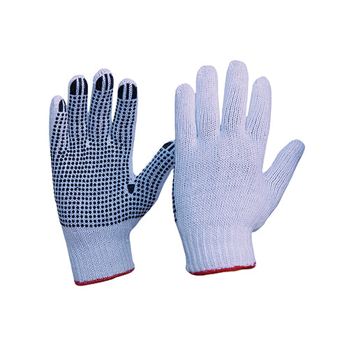 Knitted Poly/Cotton with PVC Dots