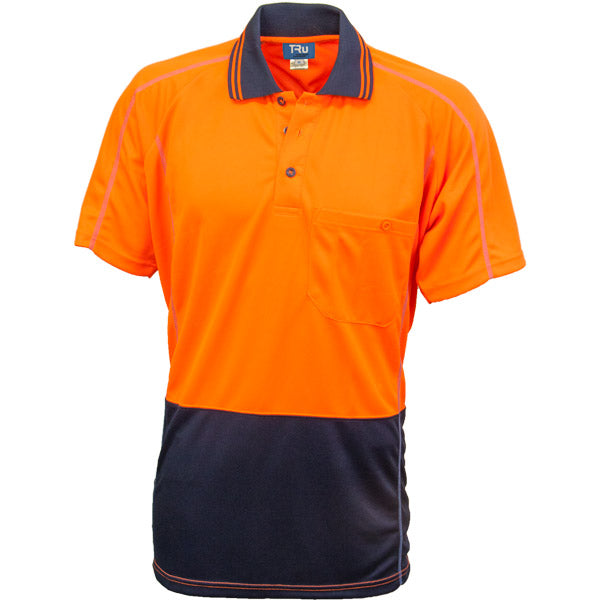 Shirt 175gsm Micromesh Polyester Hi Vis Polo  Short Sleeve 2 Tone