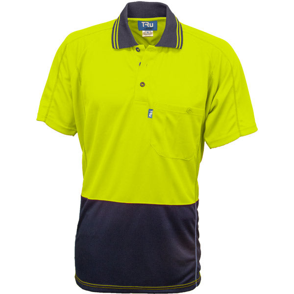 Shirt 175gsm Micromesh Polyester Hi Vis Polo Short Sleeve 2 Tone
