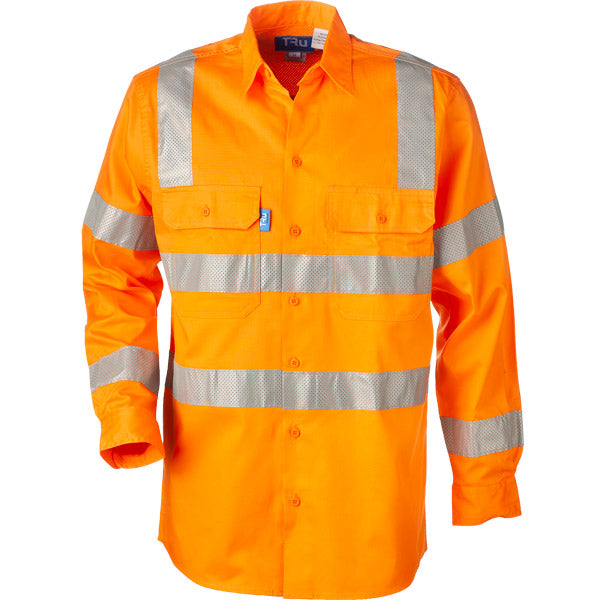 Shirt L/S Cotton Drill with VIC Rail Compliant Pattern TRuRT Perf Reflective Tape HORIZONTAL Cooling Vents