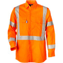 Shirt L/S Cotton Drill with NSW Rail Compliant,  X Pattern TRuRT Perf Reflective Tape HORIZONTAL Cooling Vents