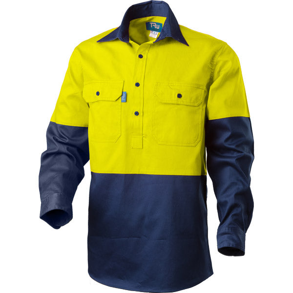 Shirt Closed Front L/S Two Tone Cotton Drill – Kings Packaging