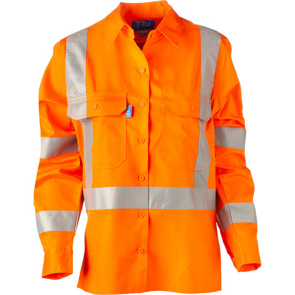 Shirt Lightweight Womens L/S Cotton Drill with NSW Rail Compliant X Pa ...