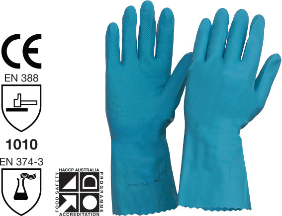 Silverlined Latex Rubber Household Gloves - Blue