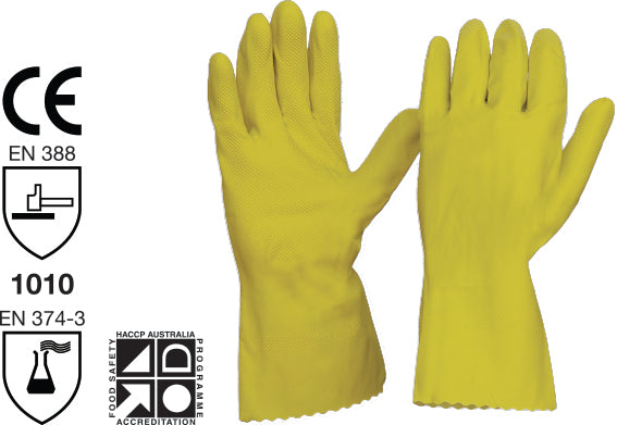 Silverlined Latex Rubber Household Gloves - Yellow