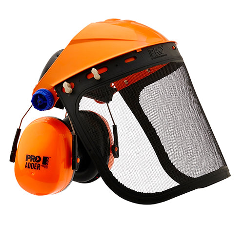 Assembled Browguard + Mesh Visor + Adder Earmuff