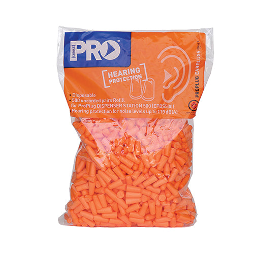 PRO-BULLET PU Earplugs DISPENSER REFILL - 500 Pairs Per Bag