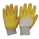 Yellow Latex Glass Gripper Glove with Knitted Wrist