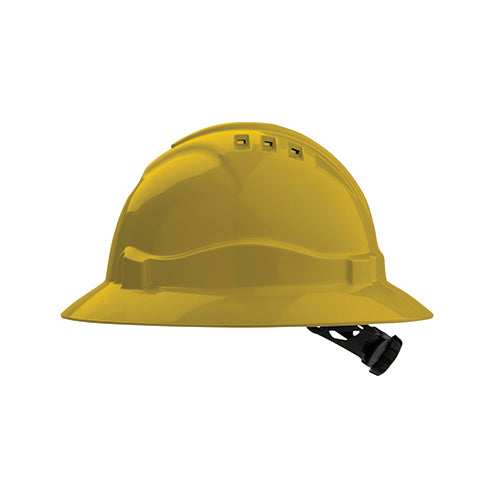 Hard Hat (V6) - VENTED, FULL BRIM, 6 Point RATCHET Harness