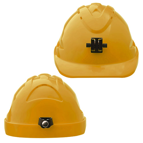 Hard Hat (V9) - VENTED, 6 Point PUSH- LOCK Harness c/w Lamp Bracket, MOQ 20