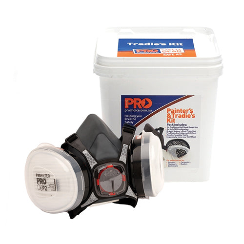 TRADIES KIT Half Mask + A1P2 Cartridges in Bucket