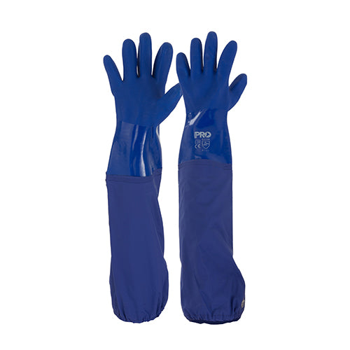 60cm Blue PVC Gloves