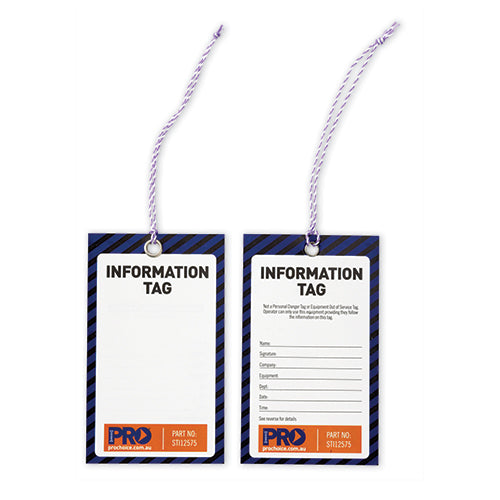 Information (Blank) Safety Tags - Pack of 100