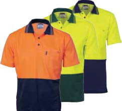 COTTON BACK HI VIS TWO TONE POLO SHIRT- SHORT SLEEVE