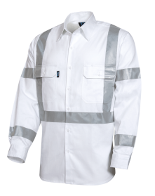 Shirt L/S Cotton Drill with TruRT Reflective Tape  HORIZONTAL Cooling Vents