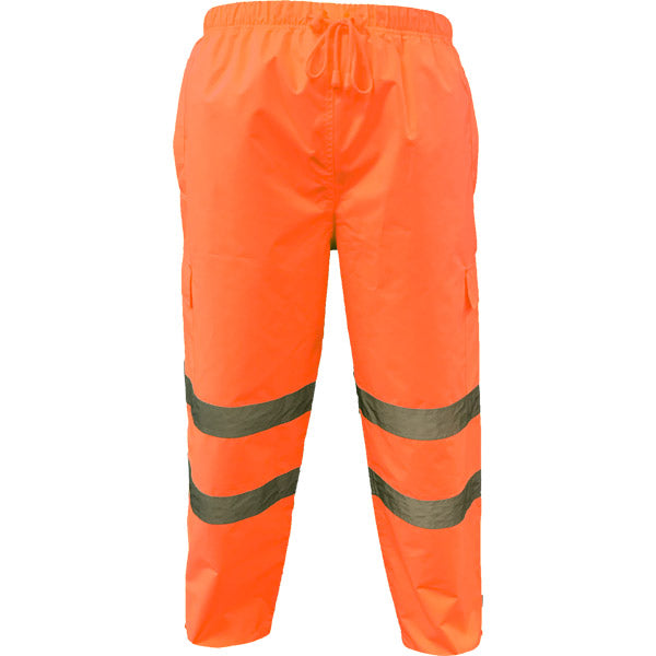 Wet Weather Pants with Cargo Pocket.  Polyester Oxford with Reflective Tape Bio-Motion pattern