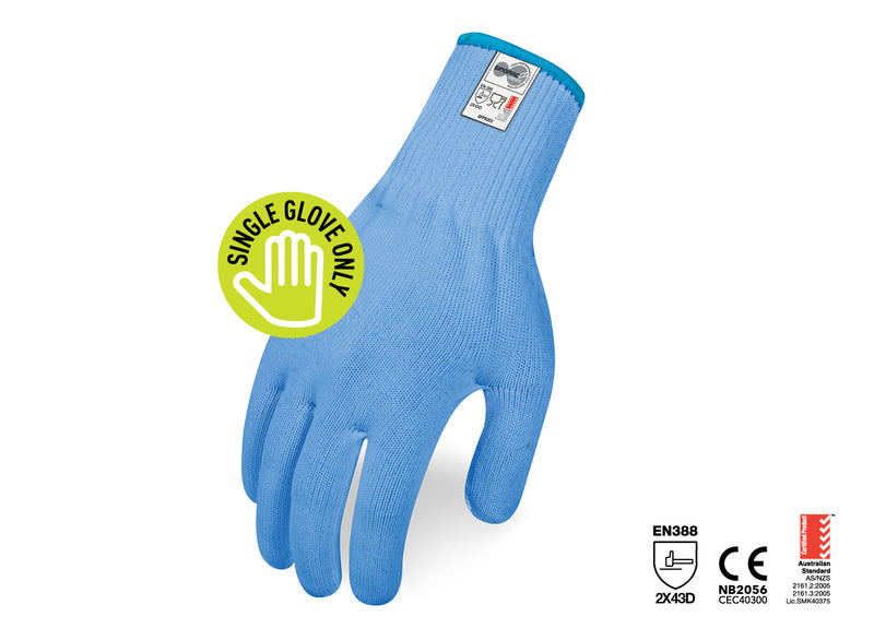 Force360 Cut 5 Blue Food 13 gauge Glove