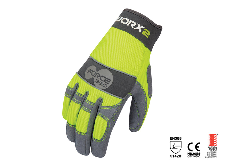 Force360 Worx 2 Original Hi-Vis Mechanics Glove