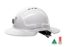 Force360 Broad Brim Miners Hard Hat, Vented, 6 Point Ratchet Harness, Type 1