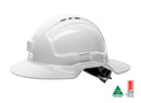 Force360 Broad Brim Miners Hard Hat, Vented, 6 Point Ratchet Harness, Type 1