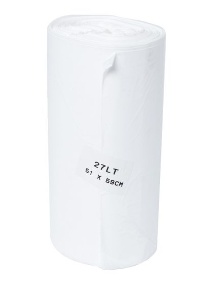 Bin Liner 27L White Tidy Roll HDPE