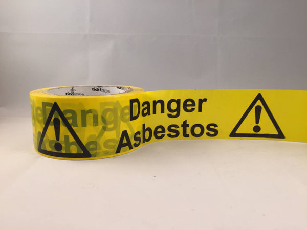 "DANGER ASBESTOS HAZARD" on Yellow Tape