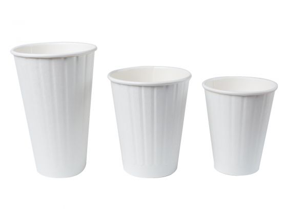 Coffee Cup 'WHITE' Dual Panel range (8OZ, 12OZ, 16OZ)